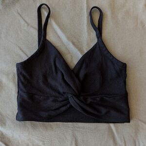 Wilfred Black Twist-Front Crop Top